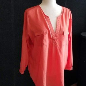 MacDougal and Houston Elegant Coral 3/4 Sleeve Tunic Size Large